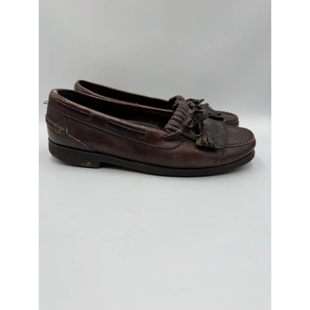 Johnston & Murphy Passport Mens 10.5 M Brown Leather Kiltie Tassel Loafers Shoes